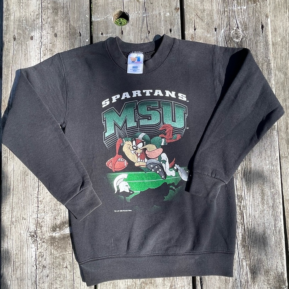 Black MSU x Looney Toones 1996 Spartans Sweater - Picture 2 of 10